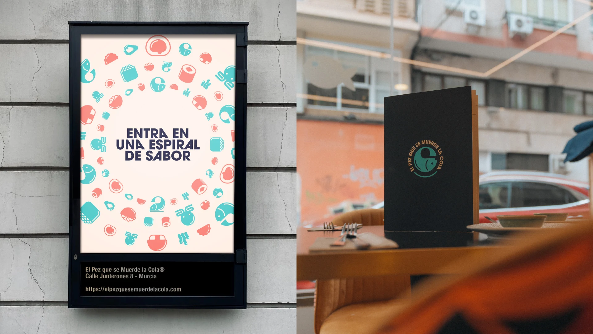 El Pez que se Muerde la Cola — aplicación de marca 2